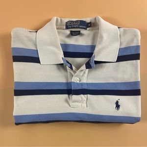 Polo Ralph Lauren | Men’s Blue/White Striped All Cotton Polo | Size M